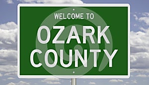 Road sign for Ozark County