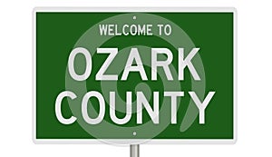 Road sign for Ozark County