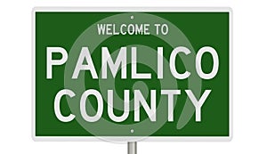 Road sign for Pamlico County