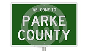 Road sign for Parke County
