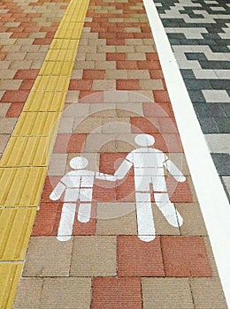 Road sign for pedestrians