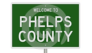 Road sign for Phelps County