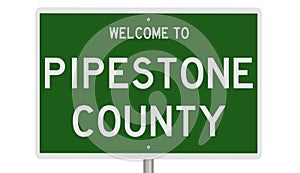 Road sign for Pipestone County