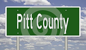 Road sign for Pitt County