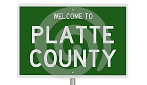 Road sign for Platte County