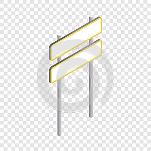 Road sign on pole icon, isometric 3d style