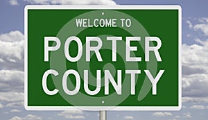 Road sign for Porter County