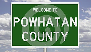Road sign for Powhatan County