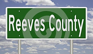 Road sign for Reeves County