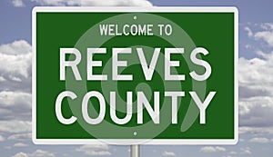 Road sign for Reeves County