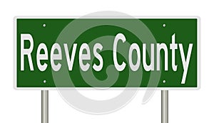 Road sign for Reeves County