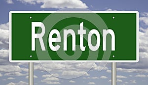 Road sign for Renton Washington