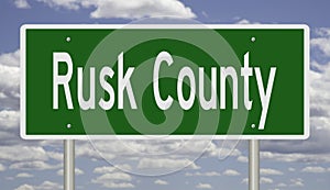 Road sign for Rusk County