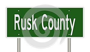 Road sign for Rusk County