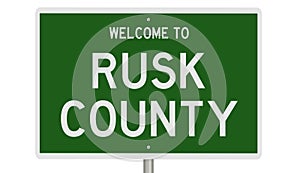 Road sign for Rusk County