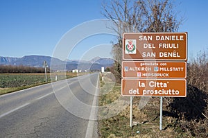 Road sign of San Daniele del Friuli