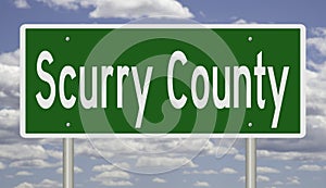 Road sign for Scurry County