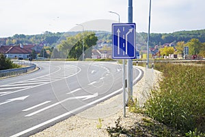 Road sign that shows drivers mandatory directions