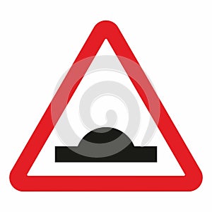 Road sign, slow down, retarder on way, vector sign photo
