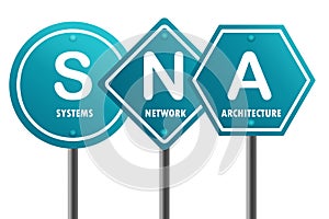Road sign with SNA word. SNA stands for systems network architecture