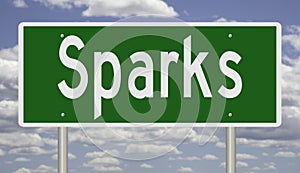 Road sign for Sparks Nevada photo