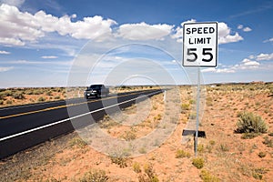 Road sign speed limit 55 photo
