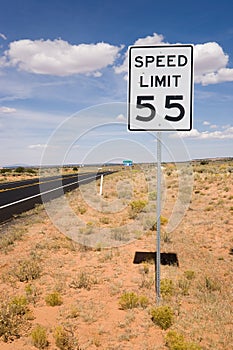 Road sign speed limit 55