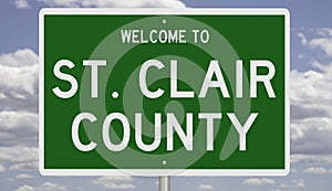 Road sign for St. Clair County