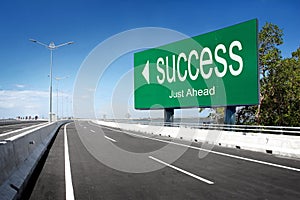 Road with sign of success