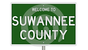 Road sign for Suwannee County