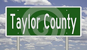 Road sign for Taylor County