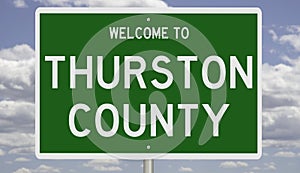 Road sign for Thurston County