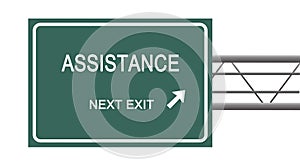 Road sign to assistance