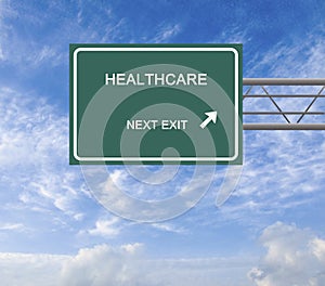 Road Sign to healthcare