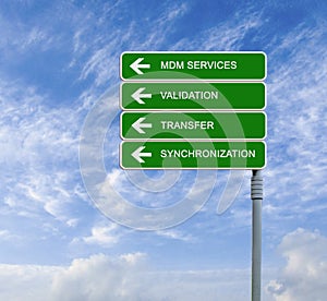 Road sign to MDM services