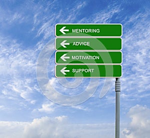 Road sign to mentoring