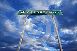 Road sign to Opportunity