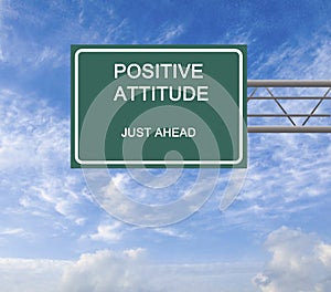 Road Sign to positive attitudes photo