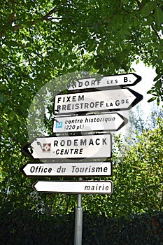 Road sign to several town in Northern Fance