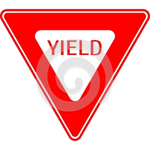 A road sign to yield. Vector image.