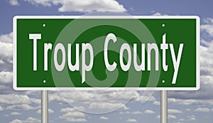 Road sign for Troup County