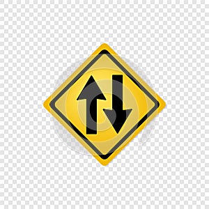 Road sign two way traffic