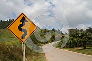 Road sign before uphill.