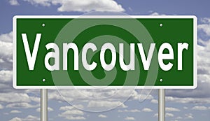 Road sign for Vancouver