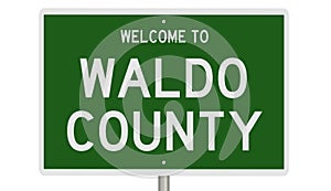 Road sign for Waldo County