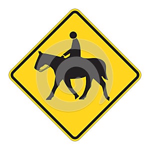 Road Sign Warning - Horse