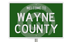 Road sign for Wayne County photo