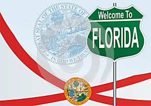 Road sign Welcome to Florida