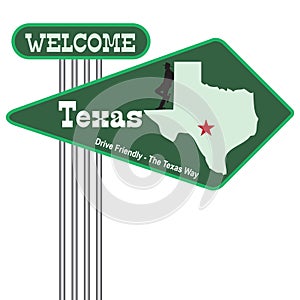 Road sign Welcome to Texas