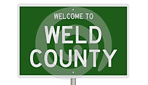 Road sign for Weld County